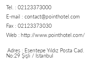 Point Hotel Barbaros iletiim bilgileri